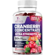 Cranberry Gummies - Urinary Tract Health Support Gummy - Cranberry Extract Supplement Helps Cleanse, Cran Berry Gummy Supplement With Vitamin C, Chewable Cran for Women and Men - 60 Gummies