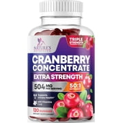 Cranberry Extract 504mg Per Serving - Cranberry Gummies for Urinary Tract Health Support - Helps Cleanse & Protect, Cran Berry Gummy Supplement + Vitamin C, Chewable Cran for Women - 120 Gummies