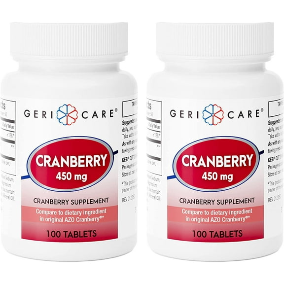 Cranberry Supplement Pills 100 Tablets 450 mg (2 Pack)
