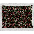thumbnail image 1 of Cranberry Tapestry, Berry Plant Harvest Field with Flourishing Blooms Gardening Burgeoning Nature, Wall Hanging for Bedroom Living Room Dorm Decor, 80W X 60L Inches, Multicolor, by Ambesonne, 1 of 2