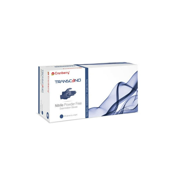 Cranberry Transcend Nitrile Examination Gloves Powder-Free Medium, Box of 300- 3367