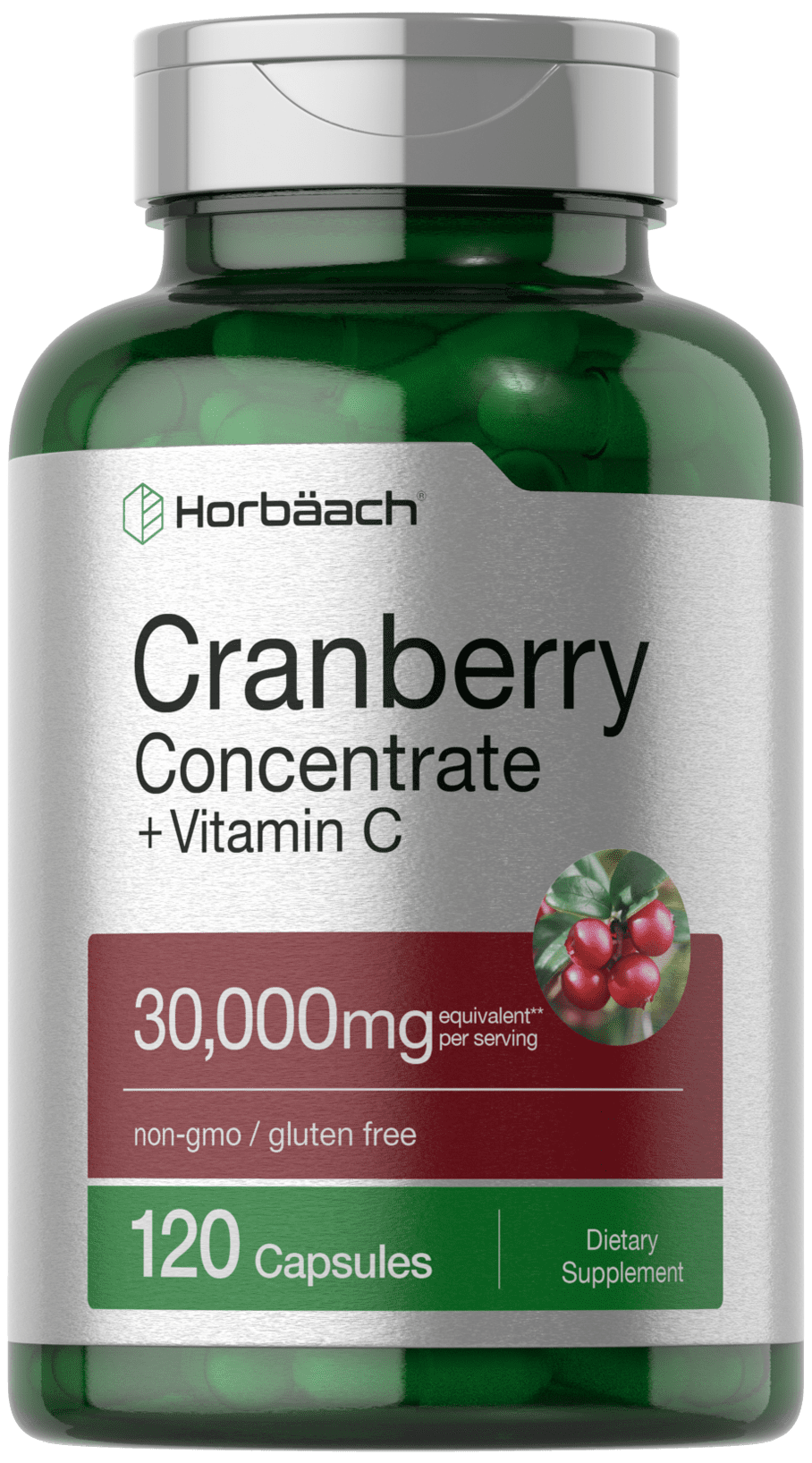 Cranberry + Vitamin C Capsules 30,000mg 120 Count by Horbaach