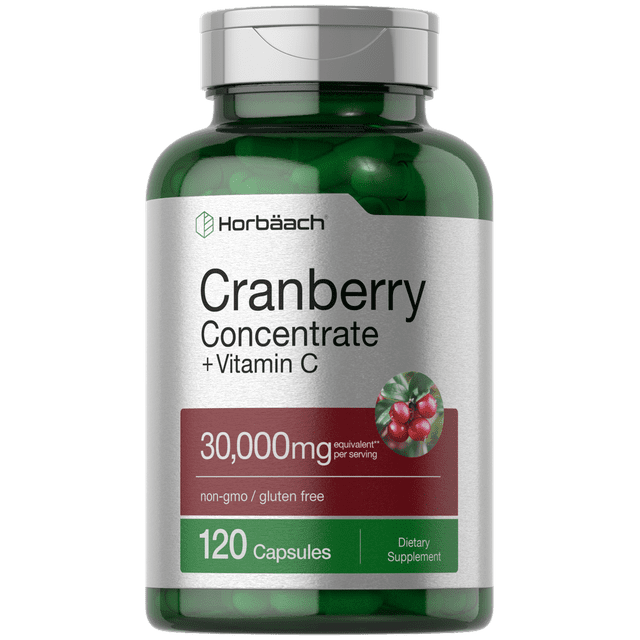 Cranberry + Vitamin C Capsules 30,000mg 120 Count by Horbaach