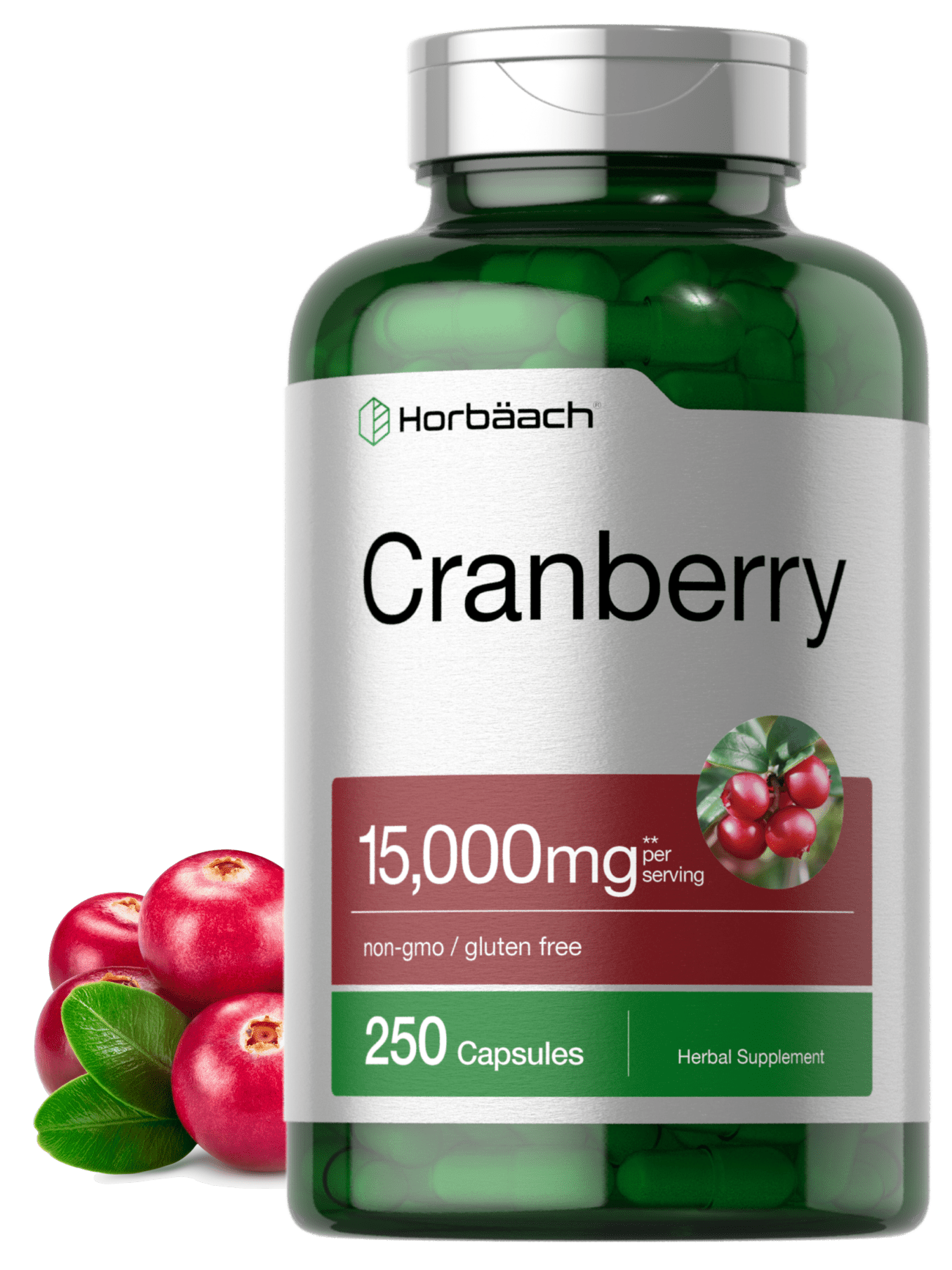 Cranberry + Vitamin C Extract 15,000mg 250 Capsules by Horbaach