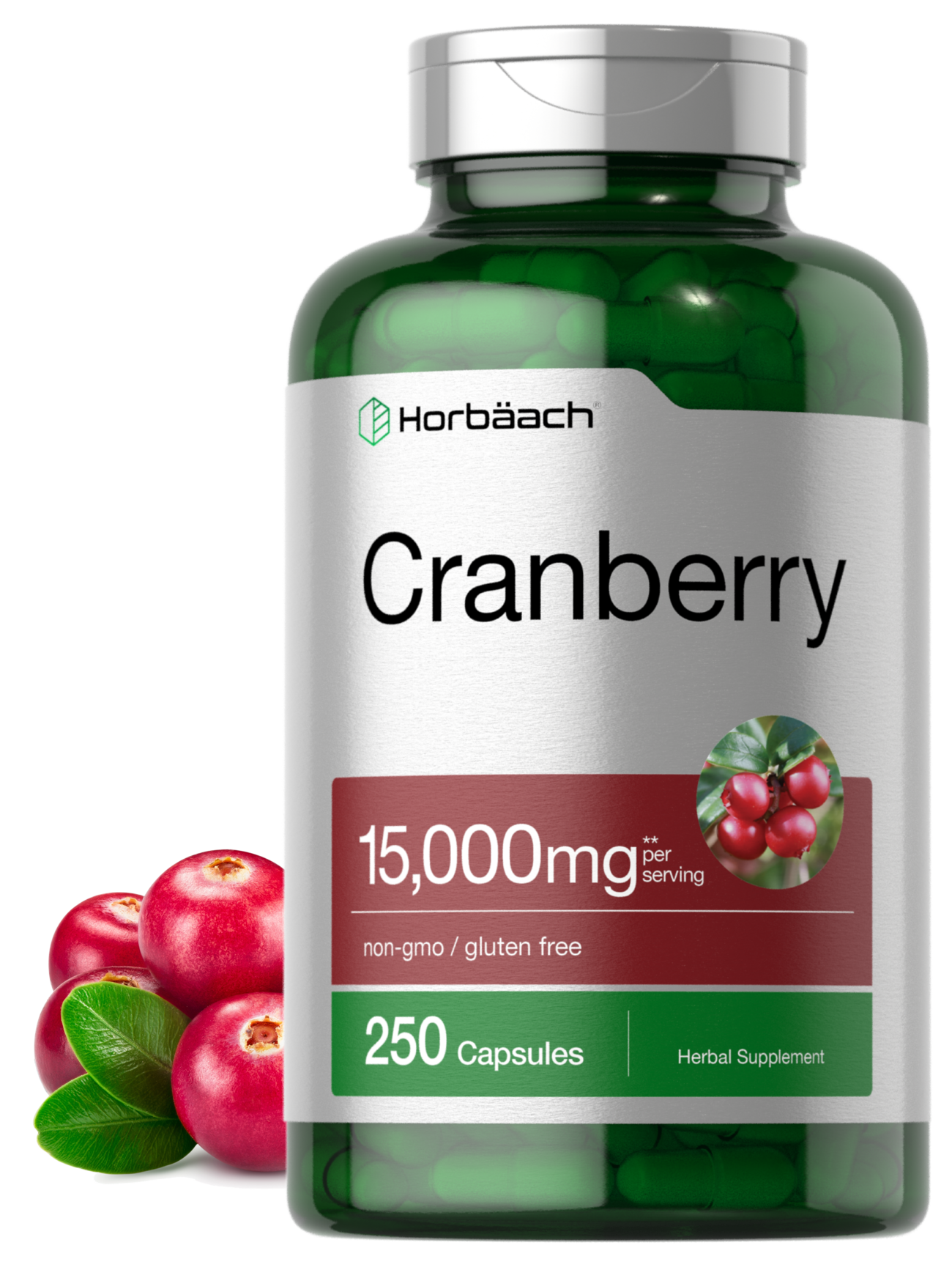 Horbaach Cranberry Extract Capsules With Vitamin C 15 000mg Immune 