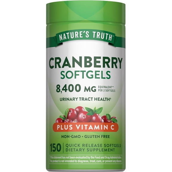 Cranberry with Vitamin C Softgels | 8400mg | 150 Pills | For Men and Women | by Nature's Truth