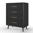 thumbnail image 1 of Child Craft Cranbrook 35" 4-Drawer Chest for Nursery or Bedroom, Anti-Tip Kit, Mid-Century, Ebony, 1 of 8