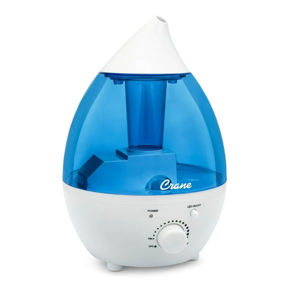 Crane Mini Drop Cool Mist Humidifier, 0.35 Gal, Quiet Ultrasonic, Filter-Free, Small Room Humidifier, Baby Humidifier