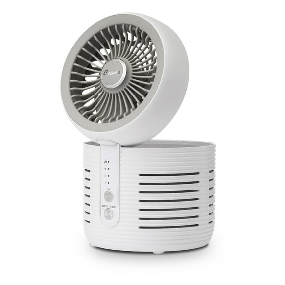 Crane 2-in-1 Air Purifier and Desk Fan, Fan and Air Purifier Combo, Ideal Office Desk Fan, Night Stand Fan, or Mini Fan For Dorm, Small Bedroom Fan, Small HEPA Air Purifier, Small Fan For Desk
