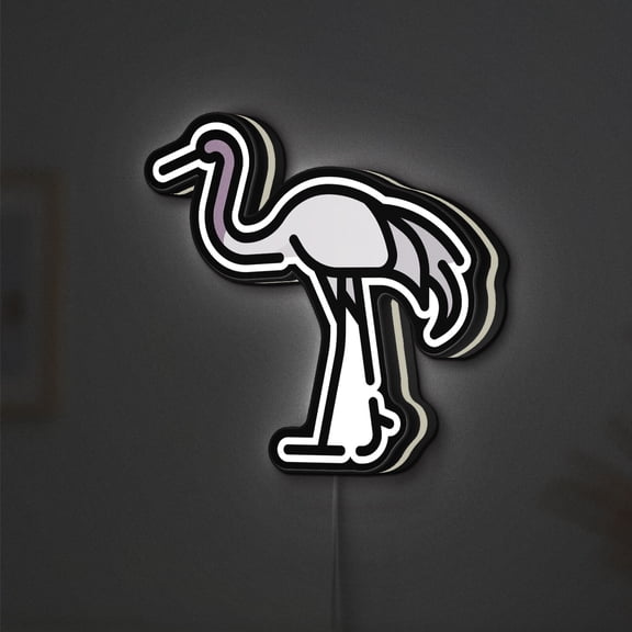 Crane 3D Novelty Light Box, Fauna Bird Wall Decor, Ornithology Light Sign, Ideal for Nature Lovers (Height 8 inch, 20cm)