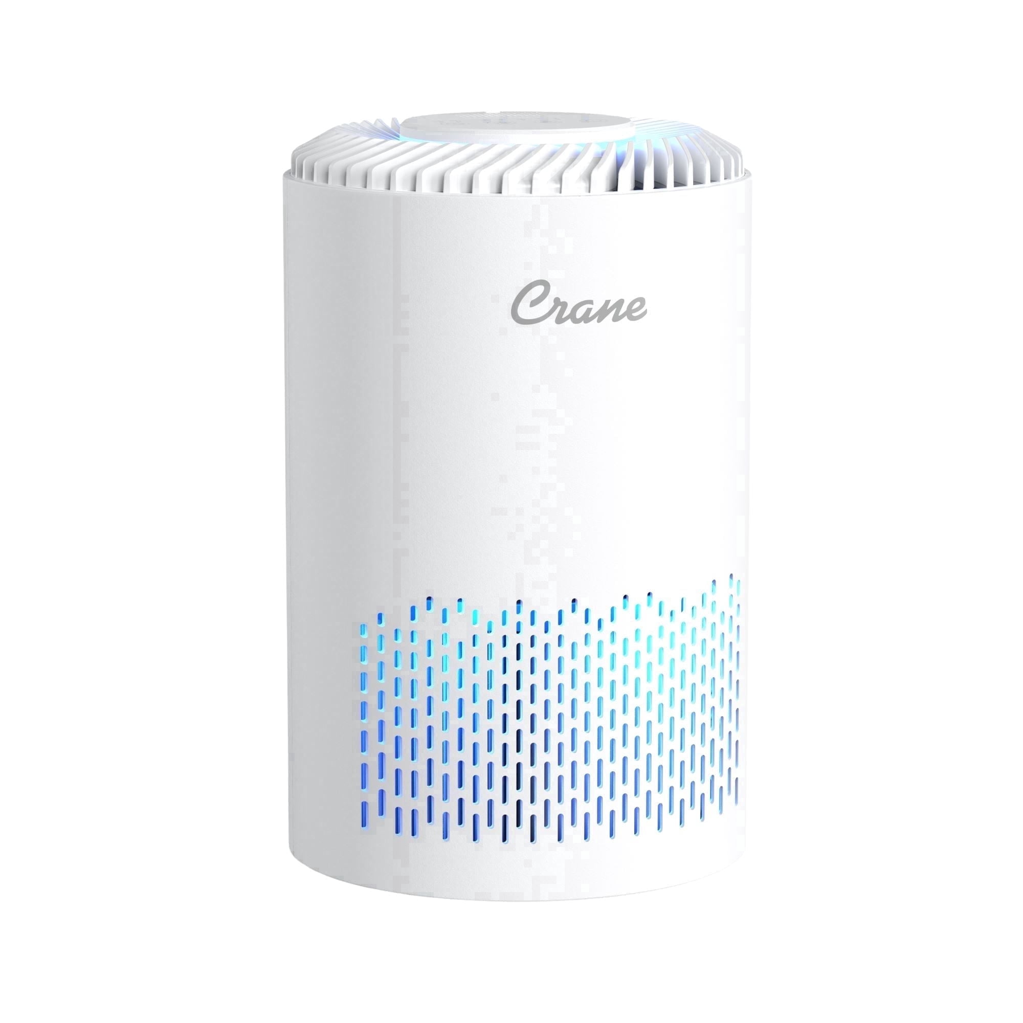 Crane True HEPA Air Purifier, Up To 150Sq. Ft., With Aroma Tray, Night Light, Adjustable Fan Speed and Timer Function