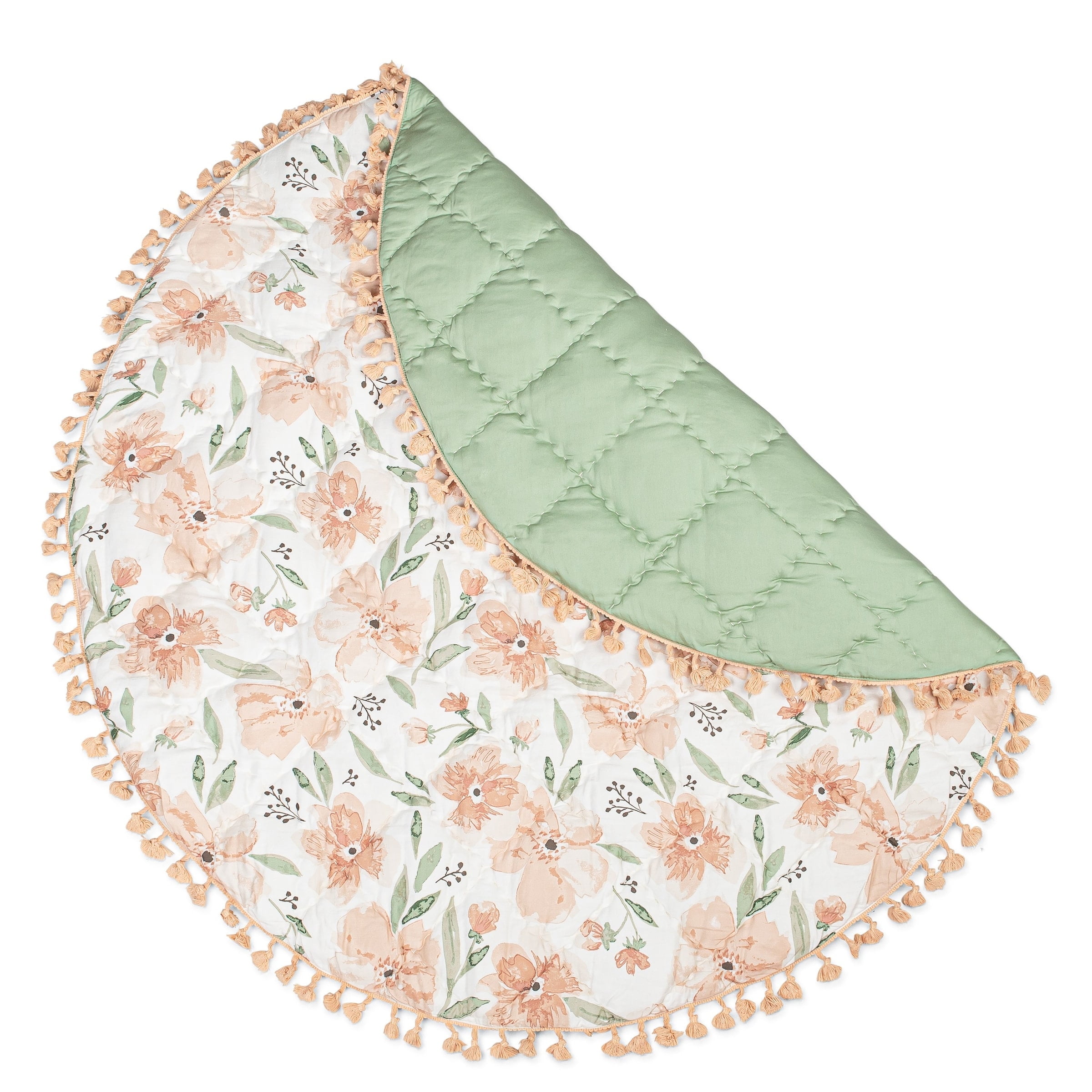 Crane Baby Activity Mat for Boys and Girls, Floral Print, 40" x 40", Kids Play Mat, Tummy Time Mat
