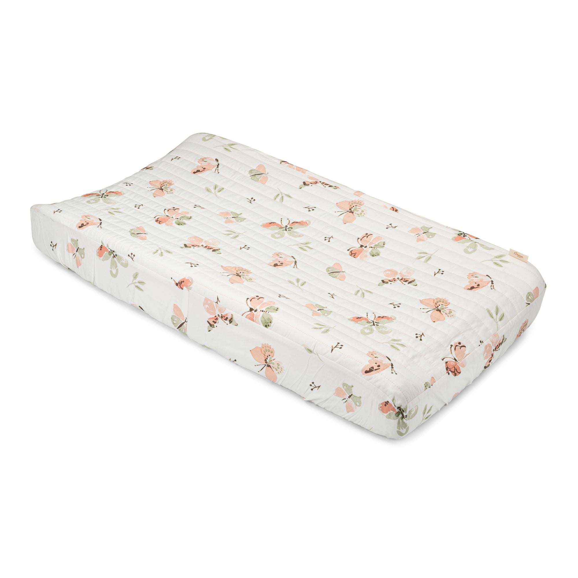 Crane Baby Changing Pad Cover, 100% Cotton Sateen Exterior Change Pad Cover, Butterfly, 16" x 32", Fitted Changing Pad Covers, Changing Table Pad Cover For Nursery, Baby Registry or Shower Gift