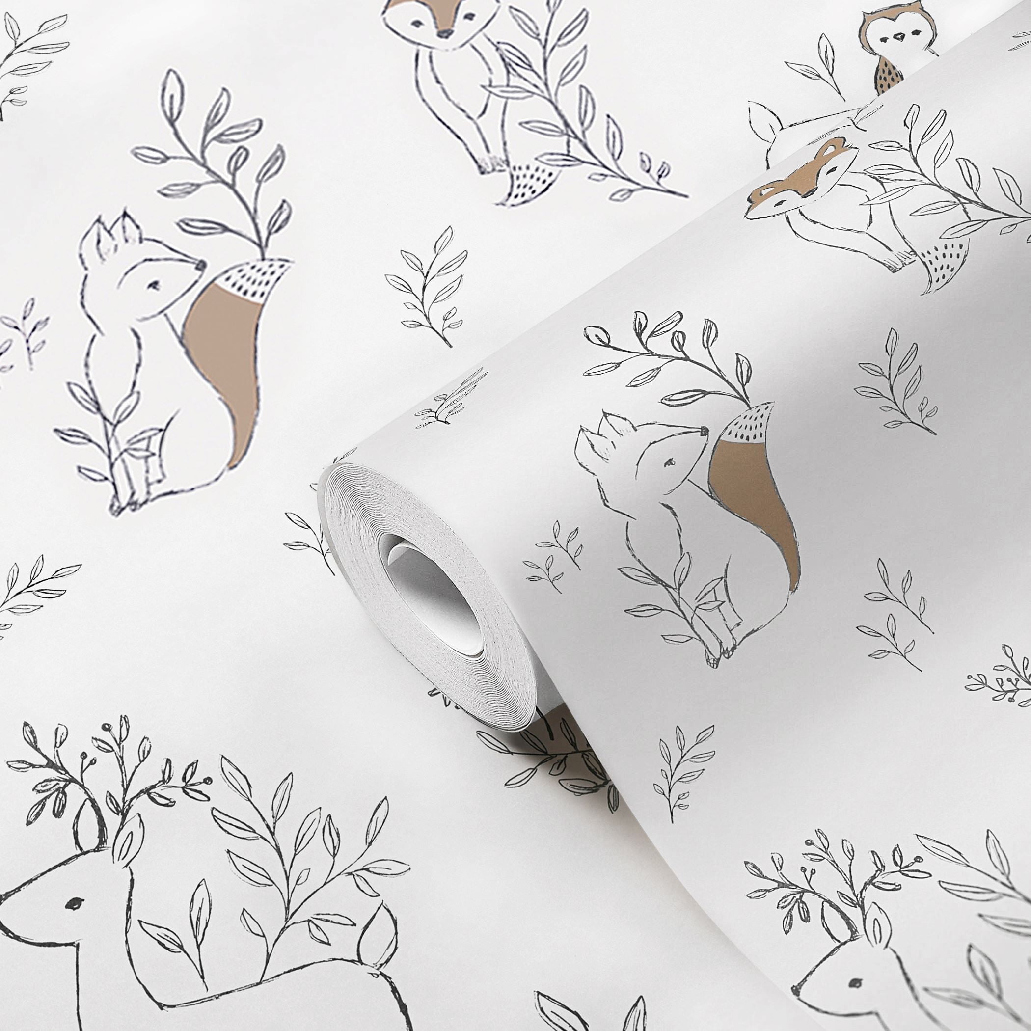 Crane Baby Ezra Woodland Animal Wallpaper, Nursery Wallpaper For Boys and Girls
