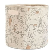 Crane Baby Fabric Round Nursery Storage Basket, Toy Storage, Woodland Nursery Decor, 13x12, Toy Basket, Baby Storage Organizer, Toy Organizers and Storage Bins, Baby Organizers, Toy Bins