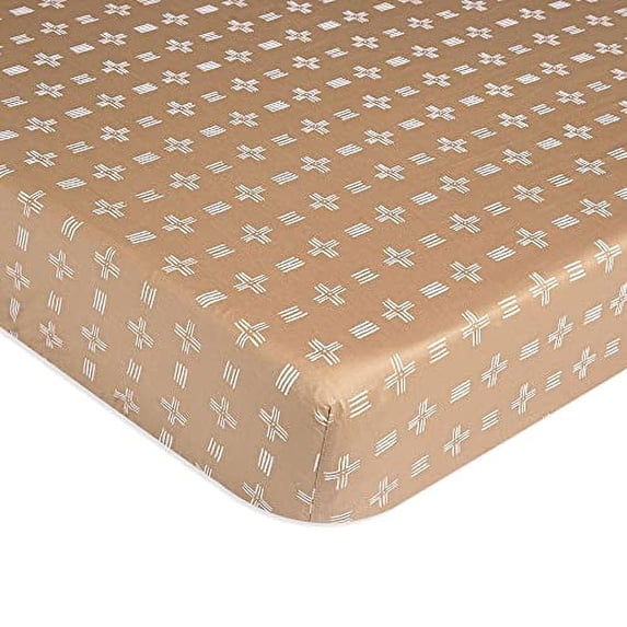 Crane Baby Kendi Copper Dash Crib/Toddler Bed Fitted Sheets, Gender Neutral Crib Sheets