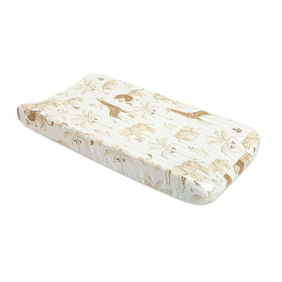 Crane Baby Kendi Quilted Changing Pad Cover, Kendi Safari Animal Print