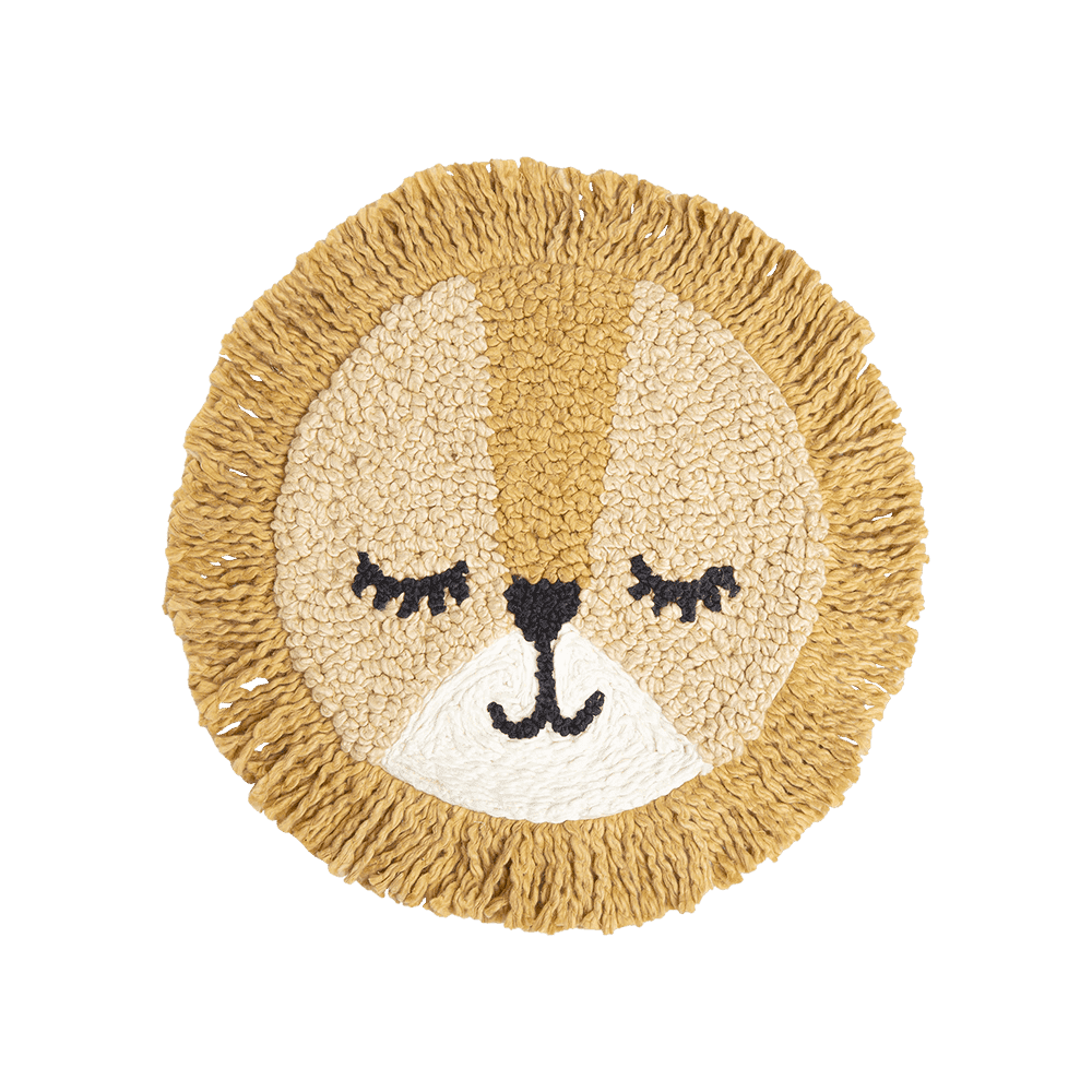 Crane Baby Lion 12 in x 12 in Brown Jungle & Safari Throw Pillow, Reversible