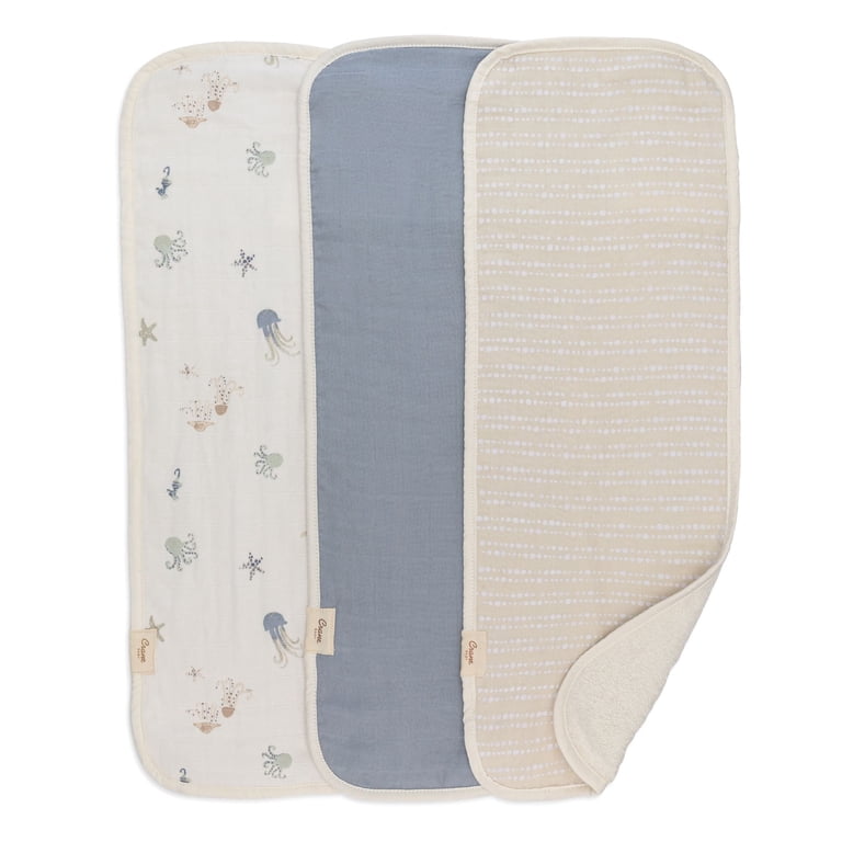 PurComfy Supersoft Bamboo Burp Cloths – 3-Pack, 21x10 Inches, Ultra Absorbent & Skin-Friendly For Newborns