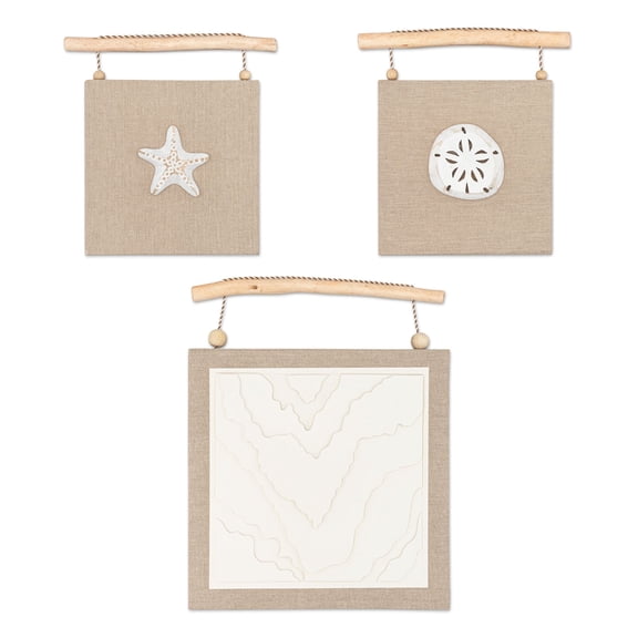 Crane Baby Ocean Nursery Wall Decor, Set of 3 (Starfish, Sand Dollar, Beach Motif) Canvas Nautical Decor For Nursery, Ocean Wall Art, Whale Nursery Decor, Beach Nursery Decor, Ocean Bedroom Decor