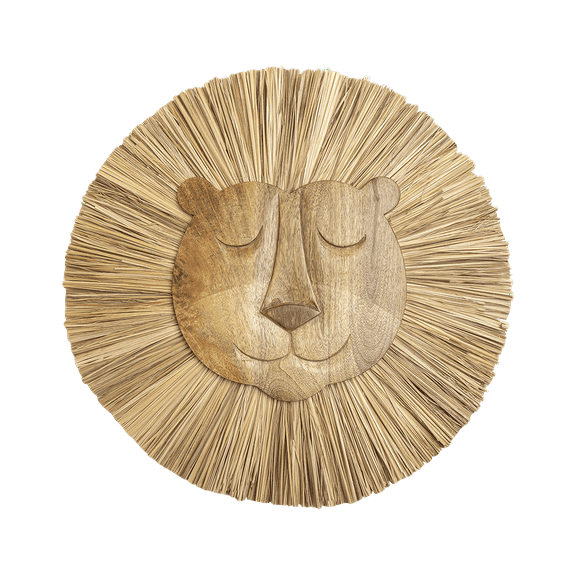 Crane Baby Safari Nursery Décor, Wooden Animal Wall Décor for Boys and Girls, Lion, 21" x 21"