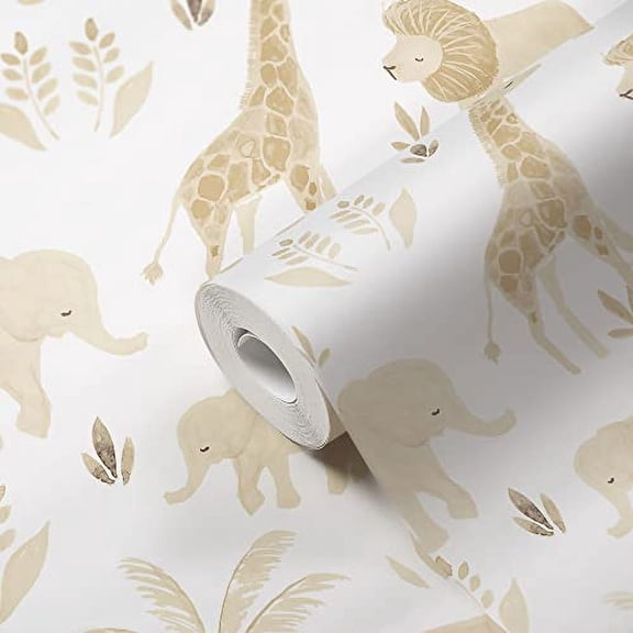 Crane Baby Safari Wallpaper for Nursery, Wallpaper for Boys and Girls, Safari Animal