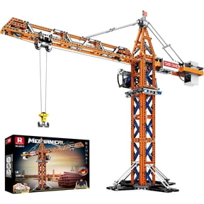 Crane Building Blocks Set, RC Tower Crane Construction Vehicle Model Kits with Dual Motors, 1176 PCS City Crane Toy