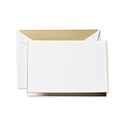 Crane & Co. Gold Bordered Pearl White Note CF1425