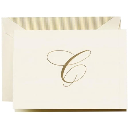 Crane & Co. Hand Engraved Script "C" Initial Note CF13C1