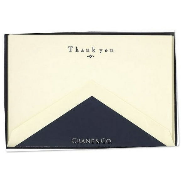Crane & Co. Navy Hand Engraved Thank You Cards CT3116,10 cards / 10 lined envelopes