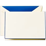 Crane & Co. Regent Blue Bordered Ecruwhite Note with Liner CF1430