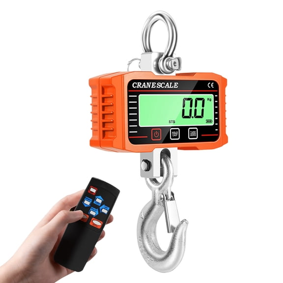 Crane Digital LCD Display 2000kg Crance Scale Portable Electronic Heavy Duty Weight Hook Crane Industrial Grade Weighing Meter With 3-Unit Conversion Function