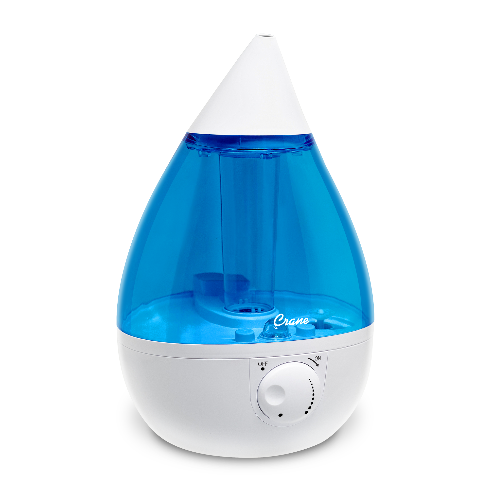 Crane Drop Ultrasonic Cool Mist Humidifier, 1.0 Gallon, 24 Hour Run Time, Whisper Quiet, 500 Sq. Ft. Coverage, Blue/White - image 1 of 10