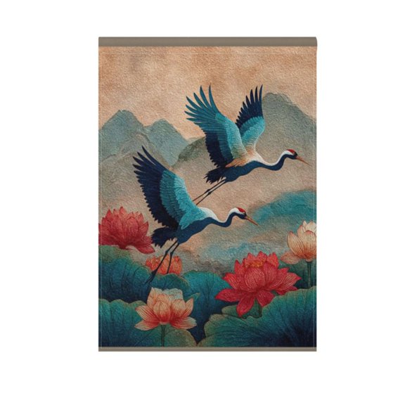 Crane Garden Flag Double Sided 12 x 18/28 x 40 Inch Yard Flag Home Outdoor Yard Patio Lawn Decor