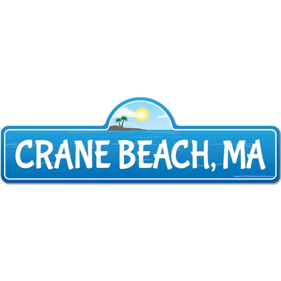 Crane MA Massachusetts Beach Street Sign | Indoor/Outdoor | Surfer Ocean Lover Décor For Beach House Garages Living Rooms Bedroom | Signmission Personalized Gift