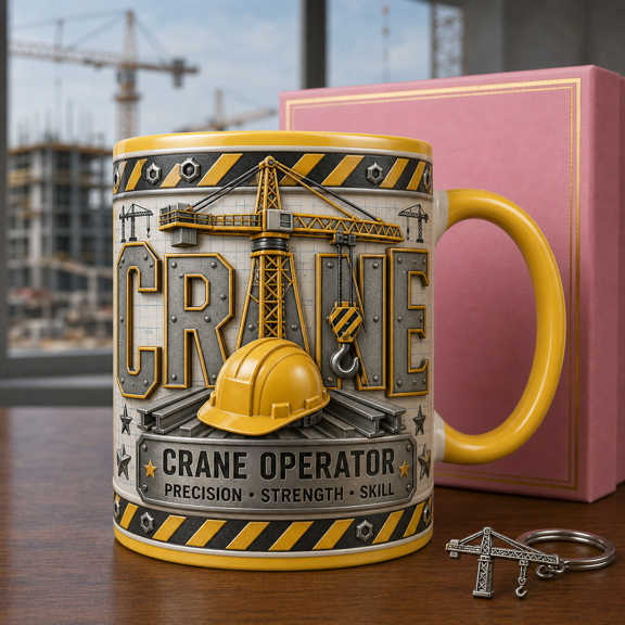 Crane Operator Mug 3D Effect Construction Coffee Cup Gift for Operators