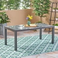 thumbnail image 1 of Crane Outdoor Tempered Glass Dining Table with Aluminum Frame, Gray, 1 of 6