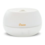 Crane Small Ultrasonic Diffuser and Air Humidifiers for Bedroom and Office, 0.2 Gallon Cool Mist Humidifier for Personal Use, No Humidifier Filters Needed, White