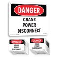 thumbnail image 1 of Crane Power Disconnect OSHA Danger Aluminum Sign 18 Inch x 12 Inch - 10 Pack, 1 of 8