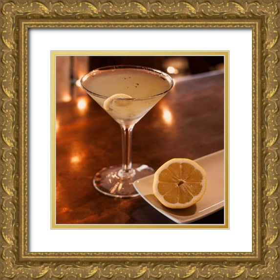 Crane, Rita 12x12 Gold Ornate Wood Framed with Double Matting Museum Art Print Titled - Cocktails IV