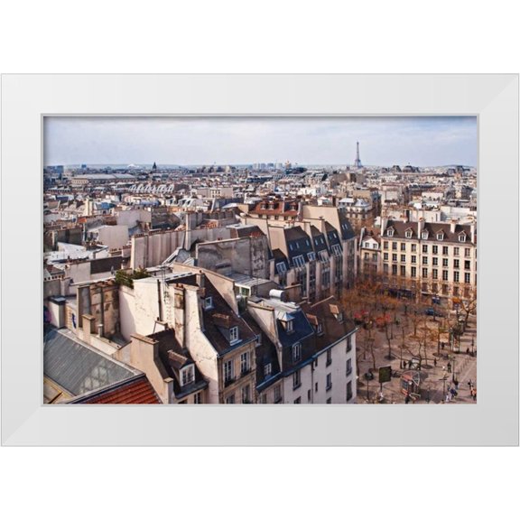 Crane, Rita 14x11 White Modern Wood Framed Museum Art Print Titled - Paris Rooftops III