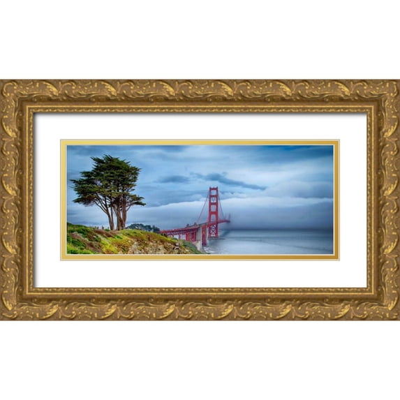 Crane, Rita 14x8 Gold Ornate Wood Framed with Double Matting Museum Art Print Titled - Golden Gate Bridge I