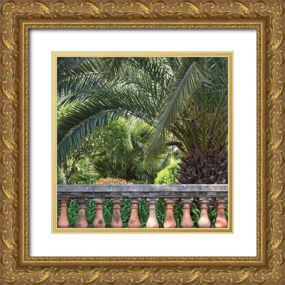 Crane, Rita 15x15 Gold Ornate Wood Framed with Double Matting Museum Art Print Titled - Palace Garden Palms I
