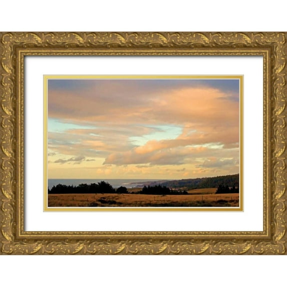 Crane, Rita 18x13 Gold Ornate Wood Framed with Double Matting Museum Art Print Titled - Evening Sky II