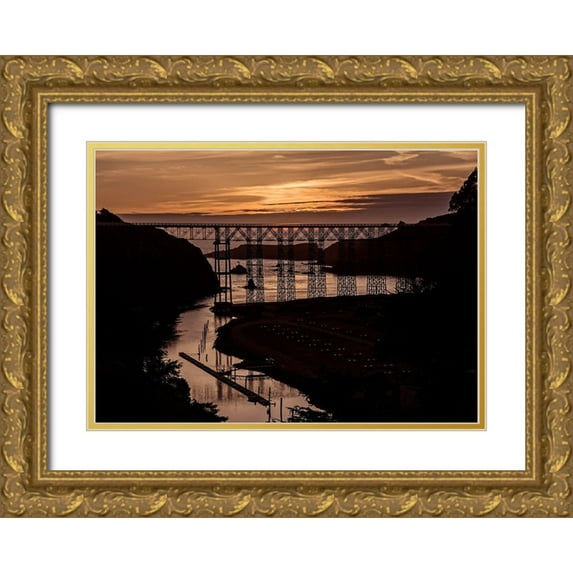 Crane, Rita 18x14 Gold Ornate Wood Framed with Double Matting Museum Art Print Titled - Sunset Silhouette II
