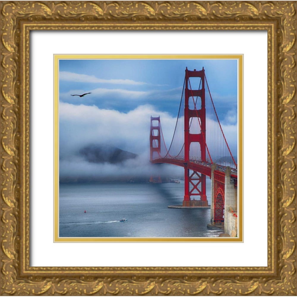 Crane, Rita 20x20 Gold Ornate Wood Framed with Double Matting Museum Art Print Titled - Golden Gate Bridge VIII