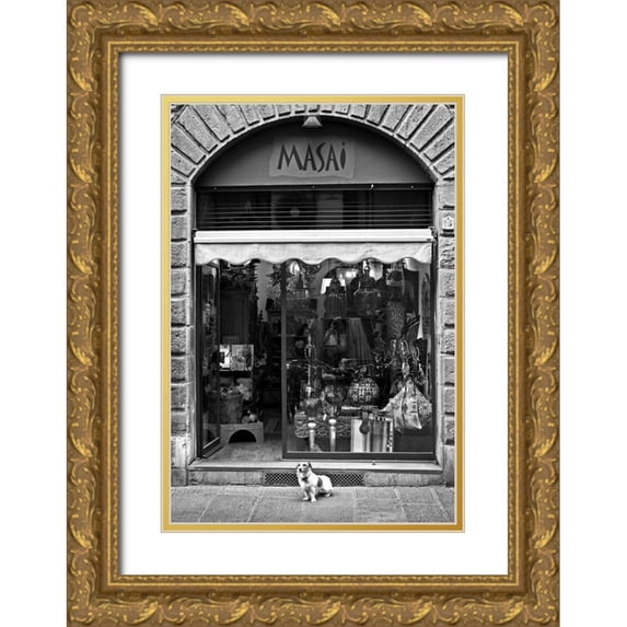 Crane, Rita 23x32 Gold Ornate Wood Framed with Double Matting Museum Art Print Titled - Little Dog IV