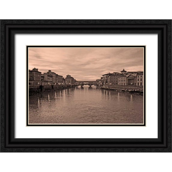 Crane, Rita 24x17 Black Ornate Wood Framed with Double Matting Museum Art Print Titled - Ponte Vecchio VI