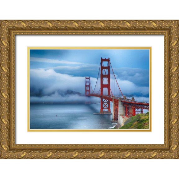 Crane, Rita 24x17 Gold Ornate Wood Framed with Double Matting Museum Art Print Titled - Golden Gate Bridge VI