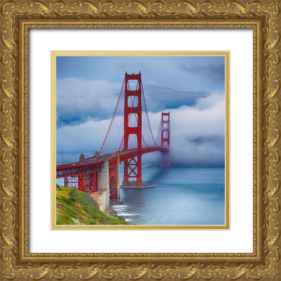 Crane, Rita 26x26 Gold Ornate Wood Framed with Double Matting Museum Art Print Titled - Golden Gate Bridge VII